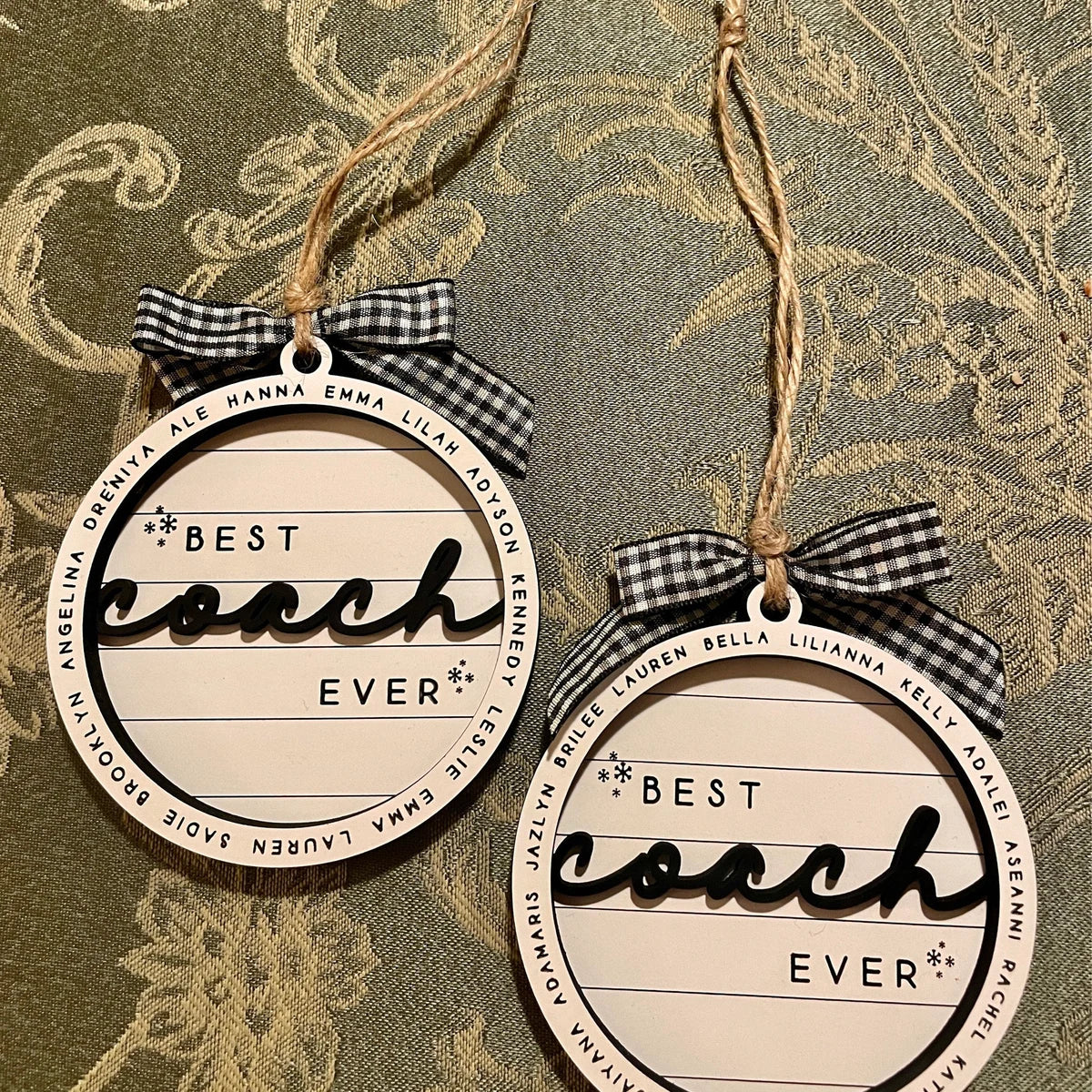 Customizable Best Coach Ever Christmas Ornament