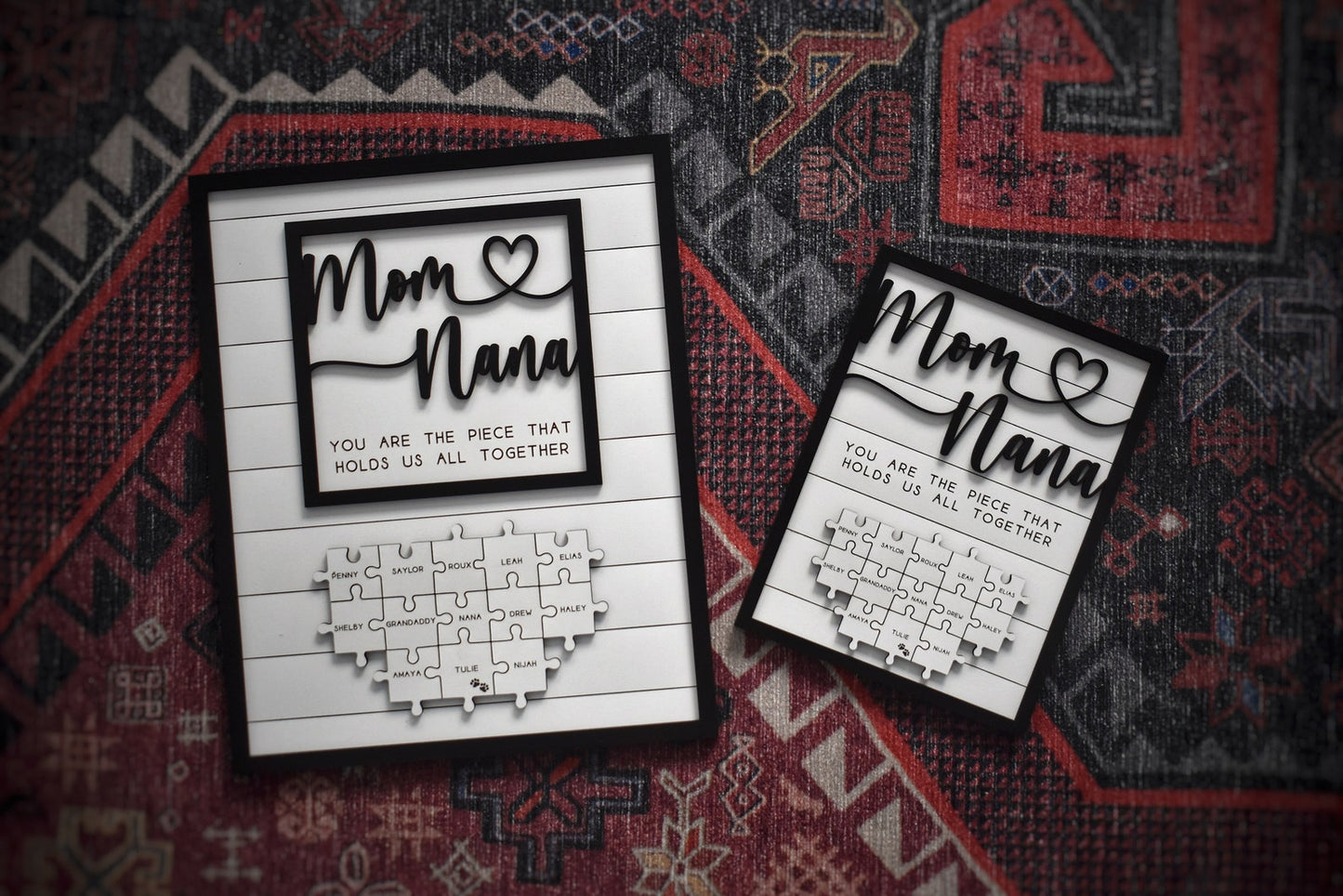 Engraved Gift for Mother's Turned Grandmothers | You Are The Piece That Holds Us All Together | Handmade Sign