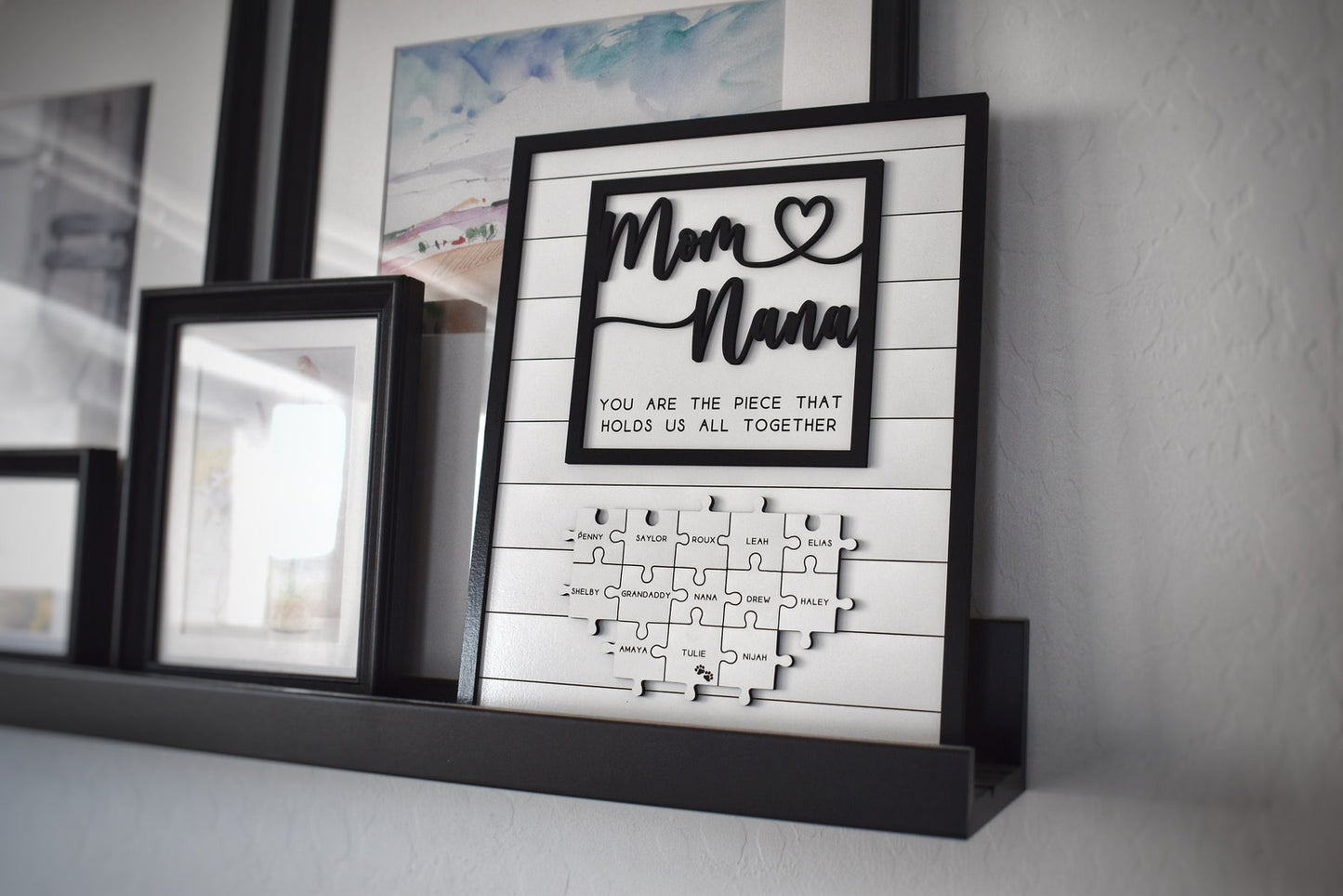 Engraved Gift for Mother's Turned Grandmothers | You Are The Piece That Holds Us All Together | Handmade Sign