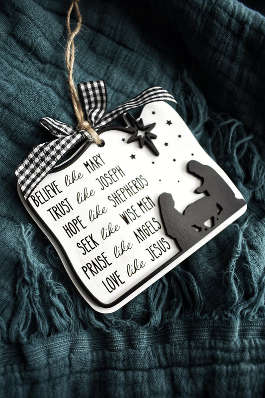 Handcrafted Christian Manger Scene Christmas Ornament