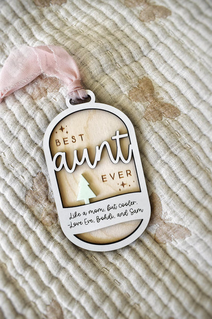 Best Aunt Ever / Best Uncle Ever Personalized Ornament