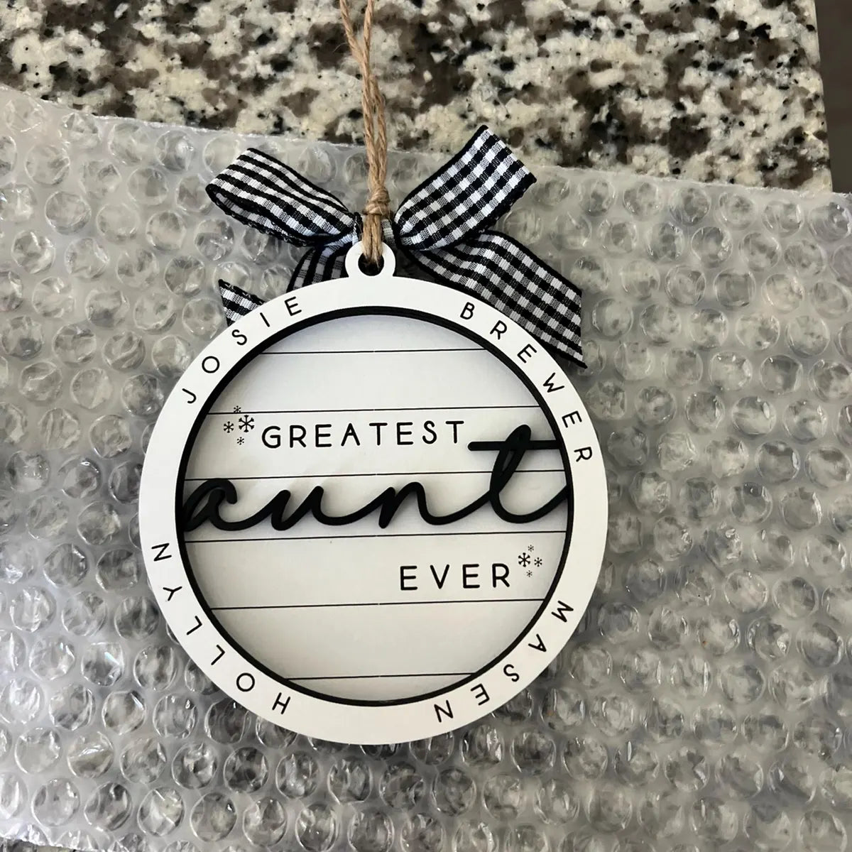 Customizable Best Aunt Ever Christmas Ornament