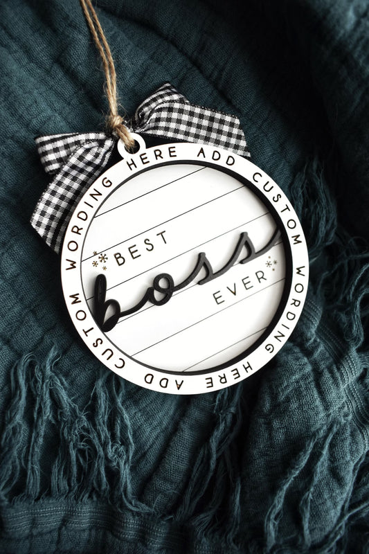 Customizable Best Boss Ever Christmas Ornament