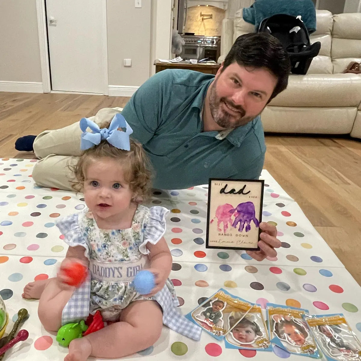 Hands Down Best Dad Ever | Personalized Engraved Wooden Sign