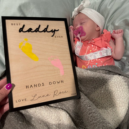 Hands Down Best Dad Ever | Personalized Engraved Wooden Sign