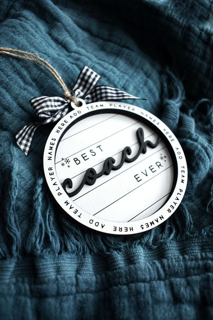 Customizable Best Coach Ever Christmas Ornament