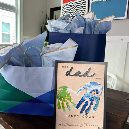 Hands Down Best Dad Ever | Personalized Engraved Wooden Sign