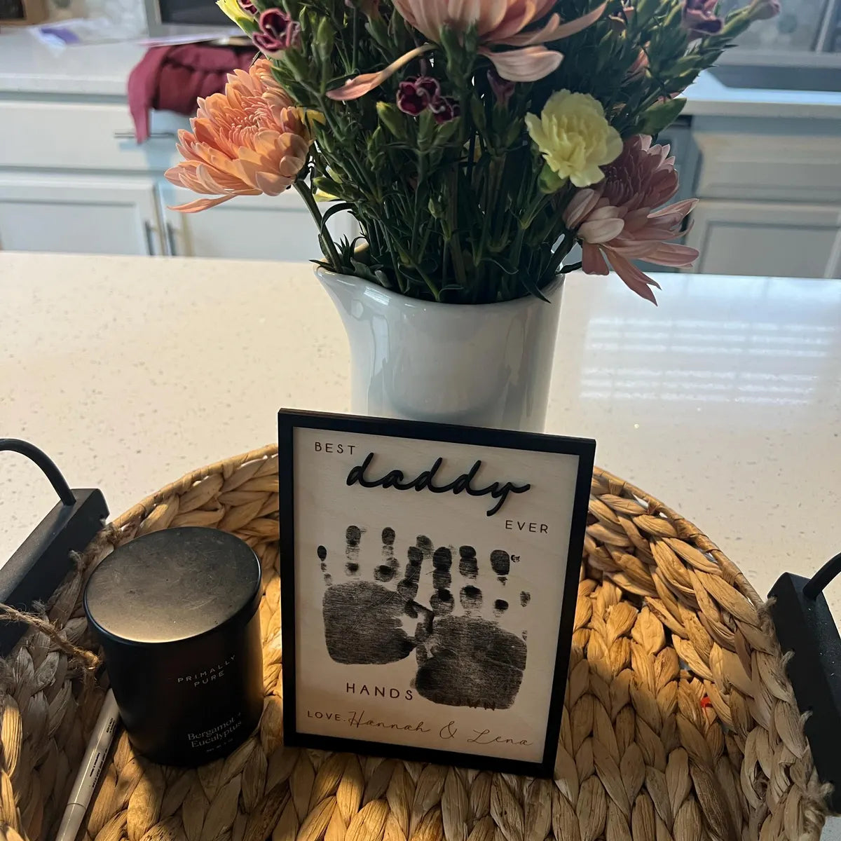 Hands Down Best Dad Ever | Personalized Engraved Wooden Sign