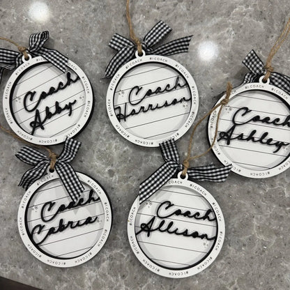 Customizable Best Coach Ever Christmas Ornament