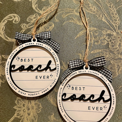 Customizable Best Coach Ever Christmas Ornament