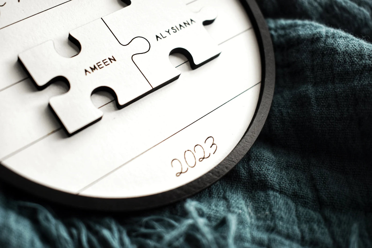 My Missing Piece Custom Engraved Couples Christmas Ornament Gift