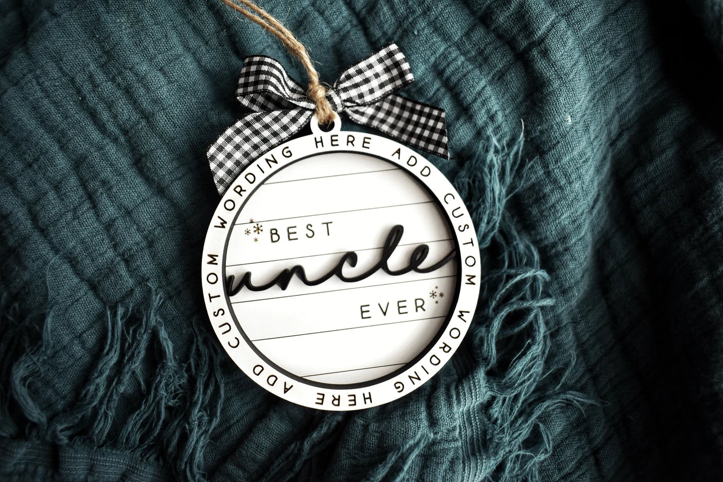 Customizable Best Uncle Ever Christmas Ornament