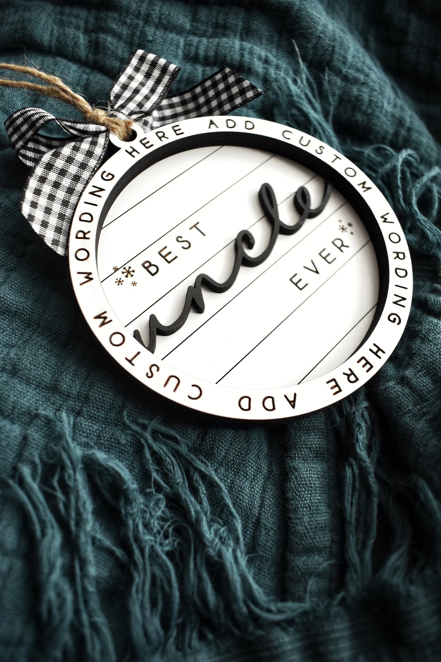 Customizable Best Uncle Ever Christmas Ornament