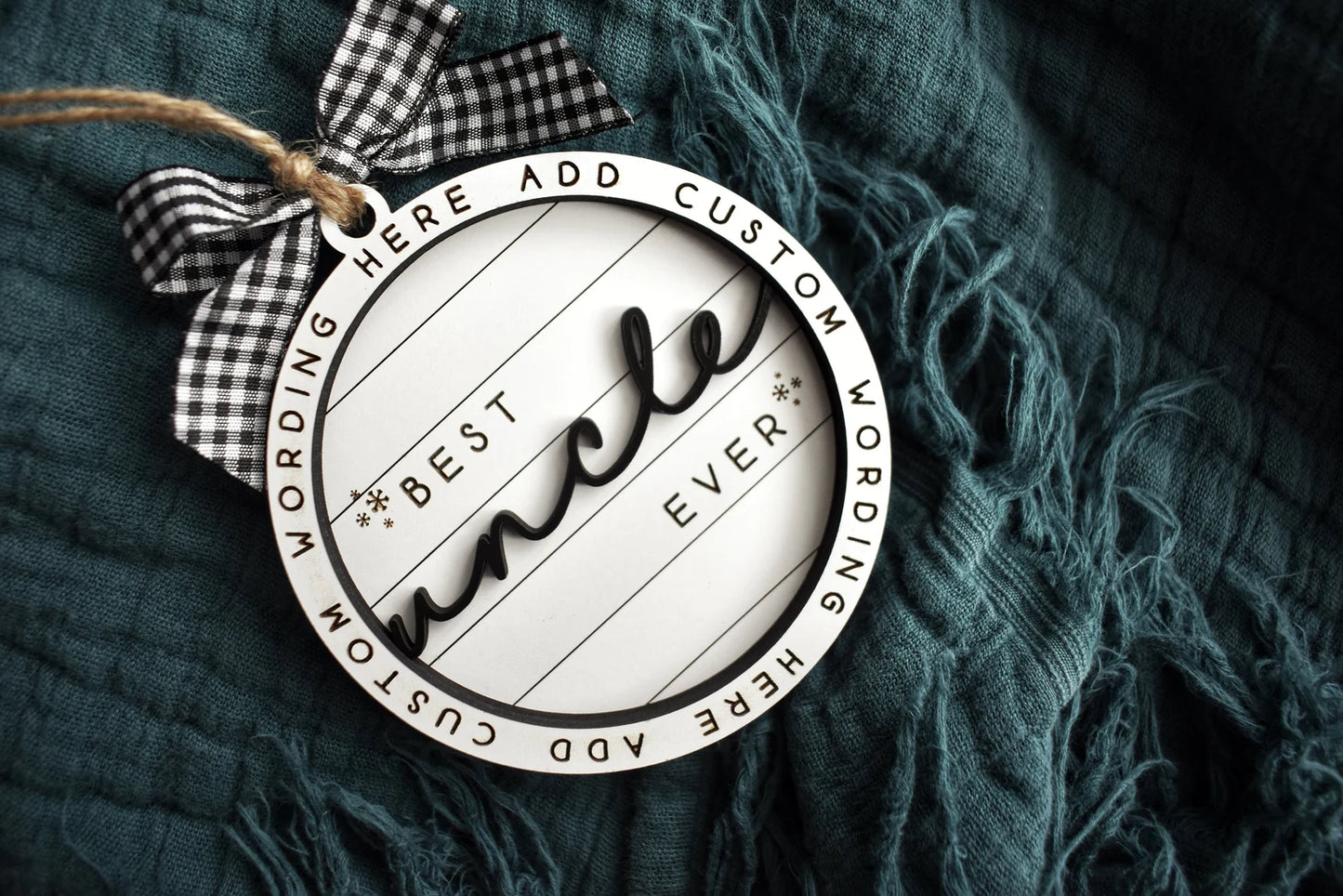 Customizable Best Uncle Ever Christmas Ornament