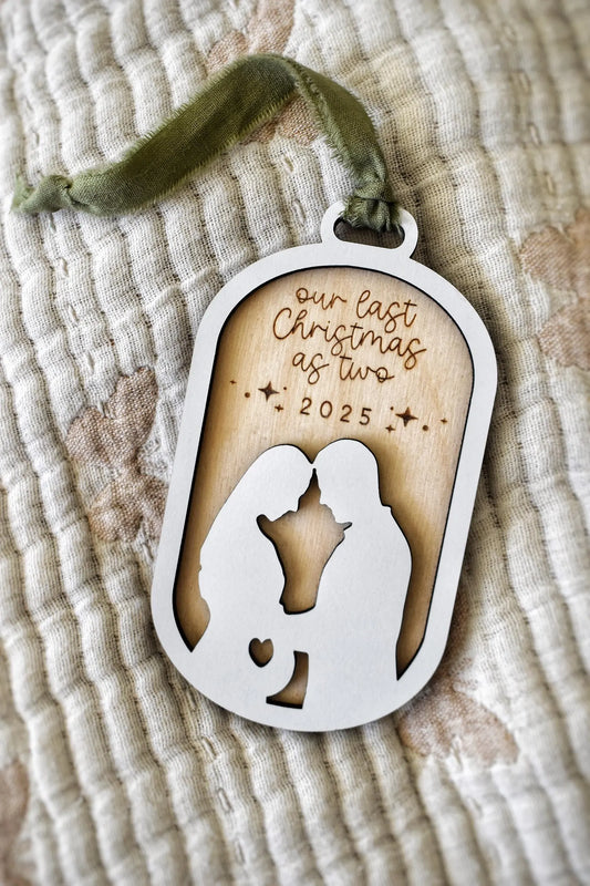 Our Last Christmas as Two Ornament for Expecting Parents
