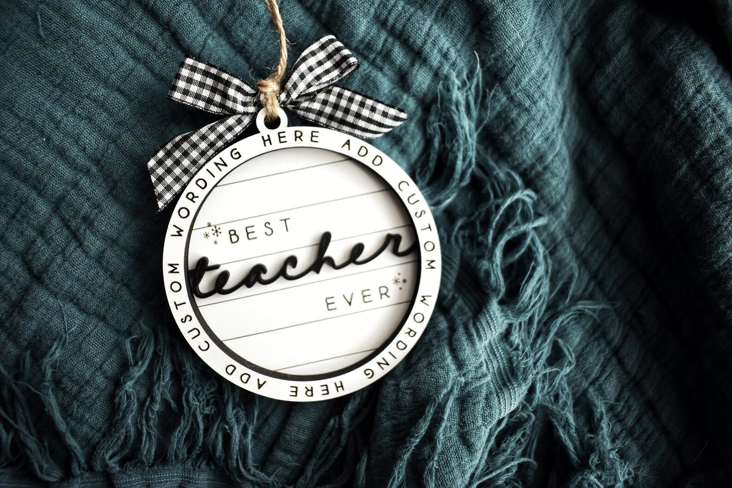 Customizable Best Teacher Ever Christmas Ornament