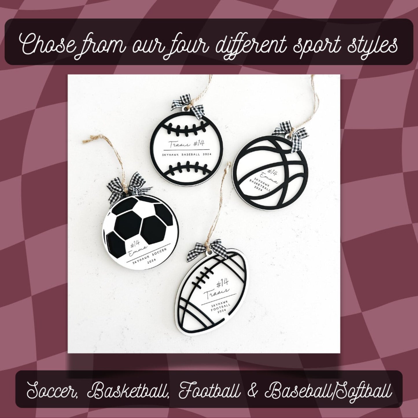 Custom Sports Ball Ornaments