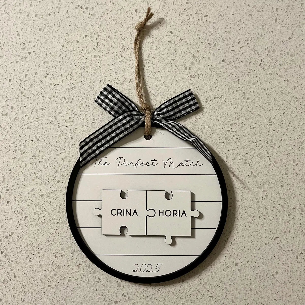 My Missing Piece Custom Engraved Couples Christmas Ornament Gift