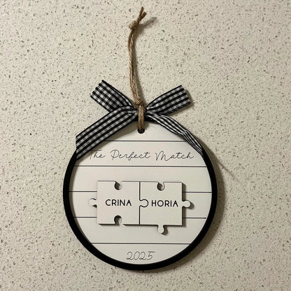 My Missing Piece Custom Engraved Couples Christmas Ornament Gift