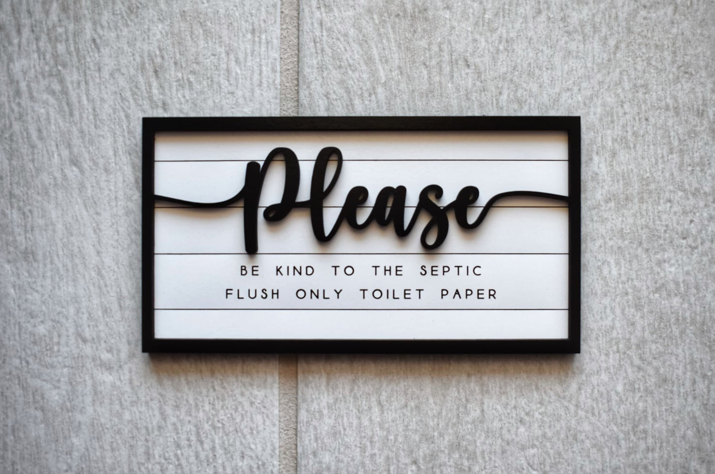 Only flush toilet paper sign | be kind to the septic sign | bathroom sign | do not flush sign | bathroom only flush toilet paper | wood sign