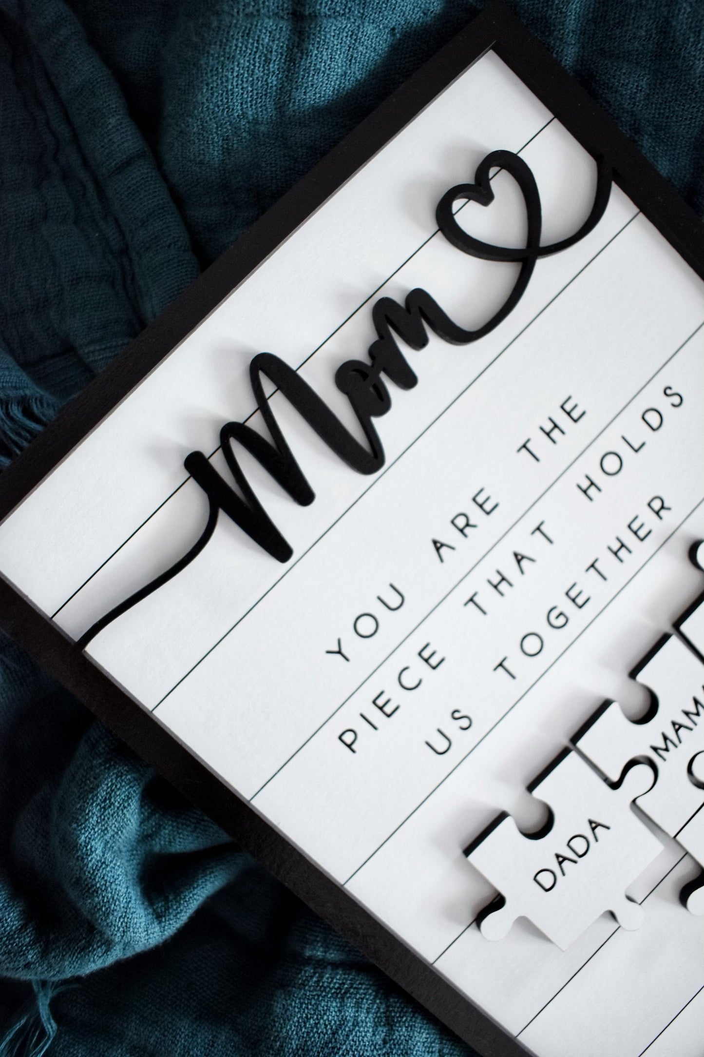 Custom Mothers Day Puzzle Sign | Mom You are the Piece that holds us together | Mothers day gift | Personalized Gift for Mom | Shelf Sitter