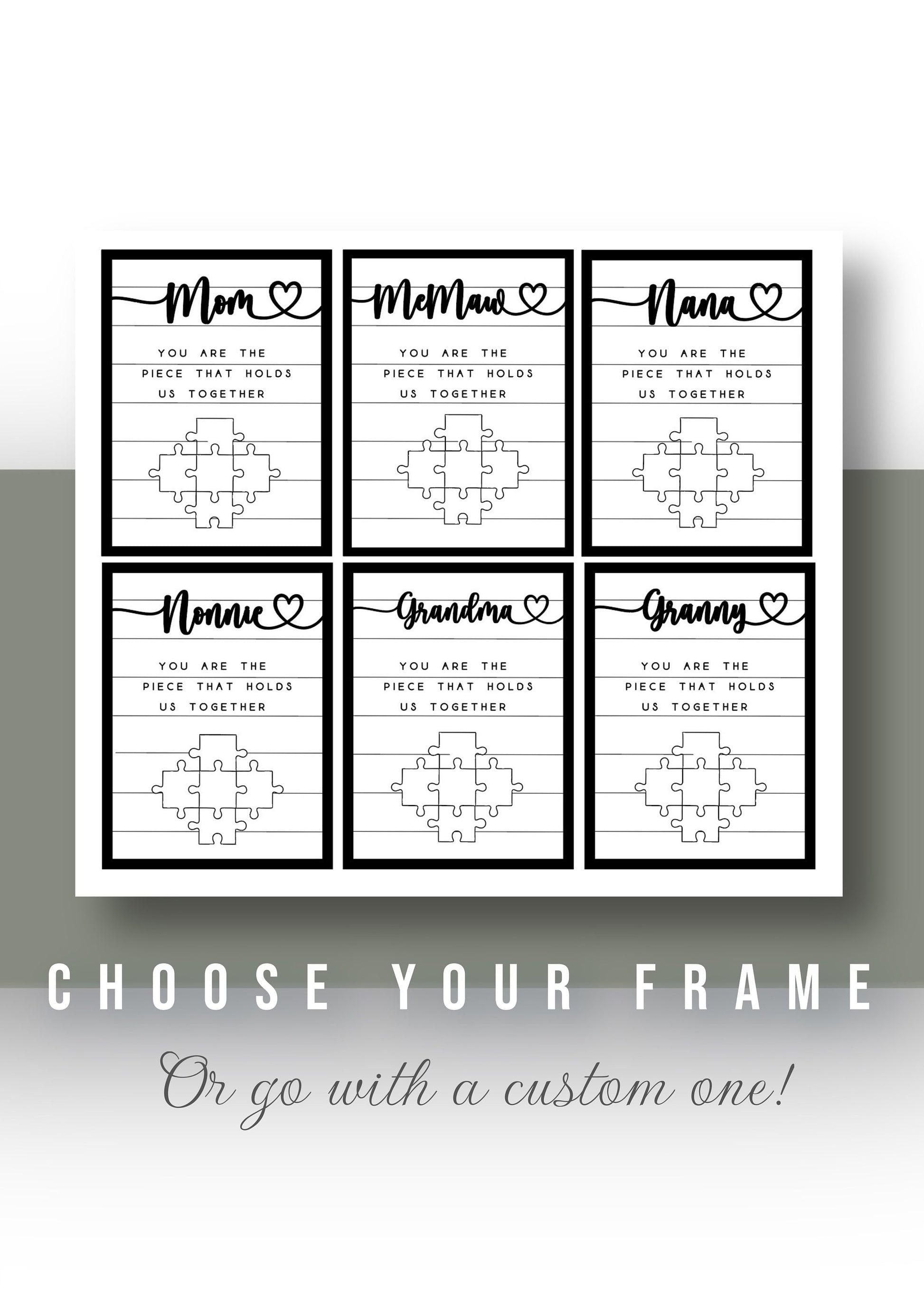 Custom Mothers Day Puzzle Sign | Mom You are the Piece that holds us together | Mothers day gift | Personalized Gift for Mom | Shelf Sitter