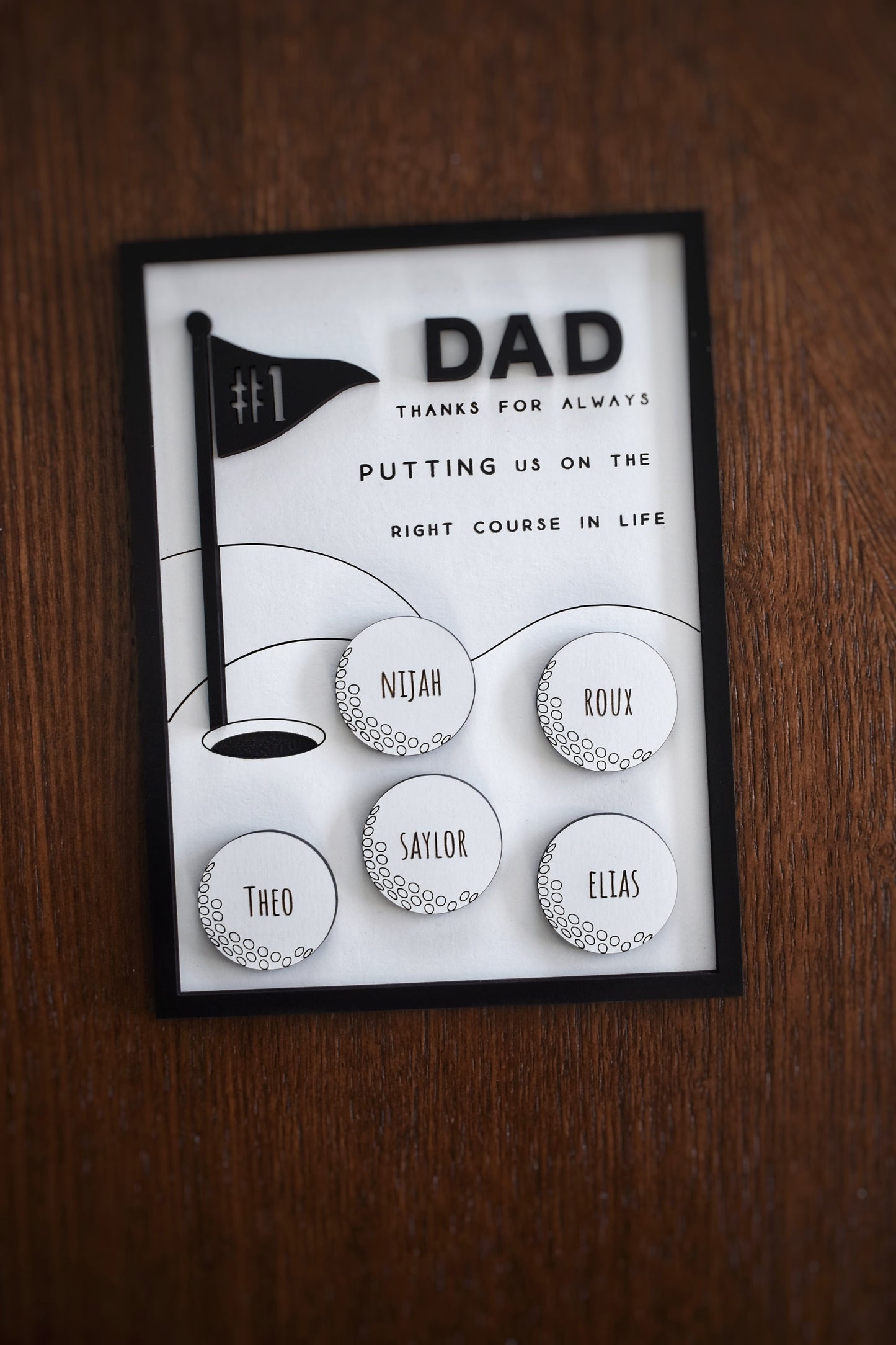 Engraved Fathers Day Sign - Golf Themed | Fathers Day Gift | Personalized Gift for Dad | Handmade Sign for Dad | Best by PAR gift for Dad