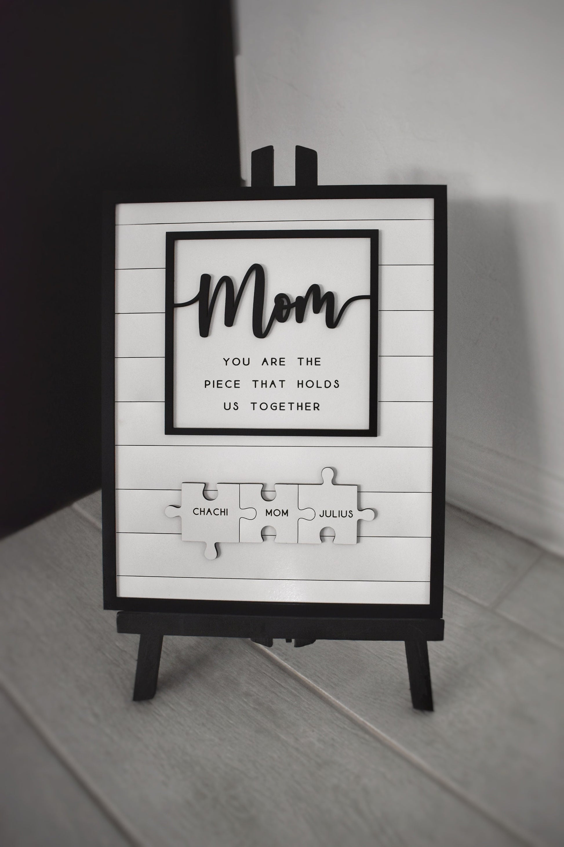 Custom Mothers Day Puzzle Sign | Mom You are the Piece that holds us together | Mothers day gift | Personalized Gift for Mom | Shelf Sitter